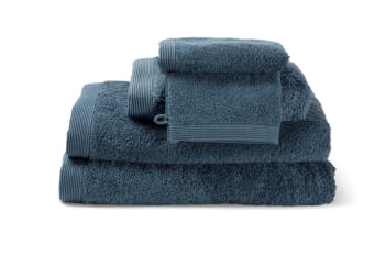 COMO - 3er Set Handtücher mit 2 Waschhandschuhen, blau