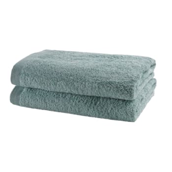 Como - 2er-Set Handtücher aus Baumwolle, 140 x 70, grün