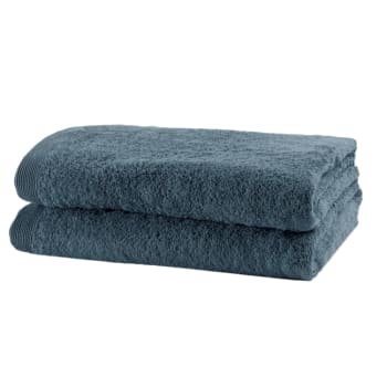 Como - 2er-Set Handtücher aus Baumwolle, 140 x 70, blau