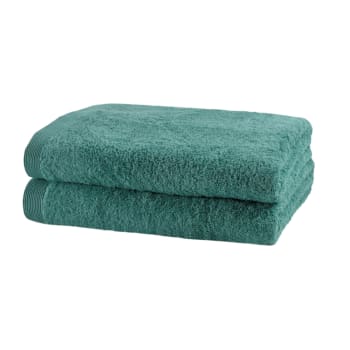Como - 2er-Set Handtücher aus Baumwolle, 140 x 70, grün