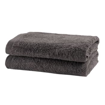 Como - 2er-Set Handtücher aus Baumwolle, 140 x 70, grau
