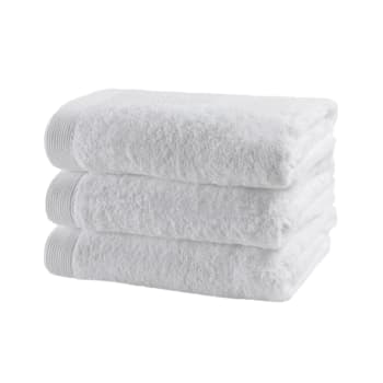 Como - 3er-Set Badetücher aus Baumwolle, 100 x 50, weiß
