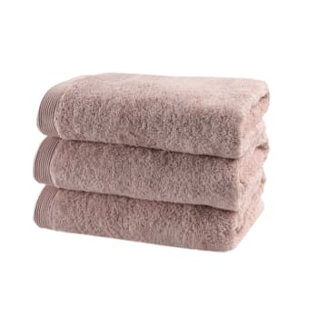 Como - 3er-Set Badetücher aus Baumwolle, 100 x 50, rosa