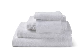 COMO - 5er Set Handtücher mit 2 Waschhandschuhen, weiß