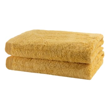 Como - 2er-Set Handtücher aus Baumwolle, 140 x 70, gelb
