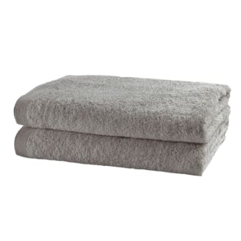 Como - 2er-Set Handtücher aus Baumwolle, 140 x 70, grau