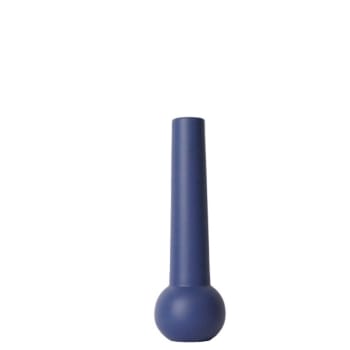 HUE - Kerzenhalter Cone aus Buchenholz , H25cm, Blau