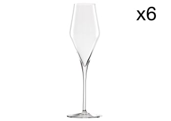 QUATROPHIL - lot de 6 Verres à champagne en Cristallin,transparent, 29 cl