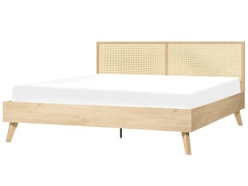 Monpazier - Doppelbett Holzwerkstoff heller holzfarbton 180x200