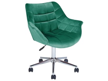 Labelle - Chaise de bureau en velours vert