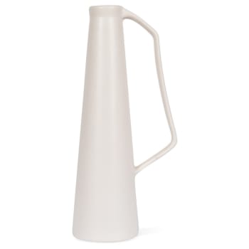 CERAMIC - Vase céramique anse blanc L10cm