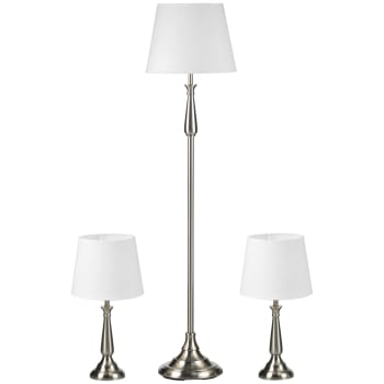 3er-Lampenset inkl. 2 Tischleuchte, 1 Stehlampe im Vintage-Design