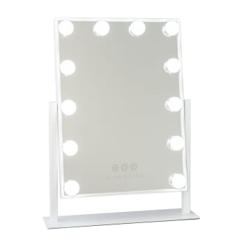 Espejo Maquillaje Luz 12 LED Metal 47,5x35,5x12cm Blanco