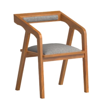 Bluca - Chaise en bois et tissu recyclé couleur gris