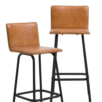 SUZANNE - Lot de 2 chaises en métal marron 43 cm