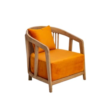 Térence - Fauteuil en bois orange 70 cm