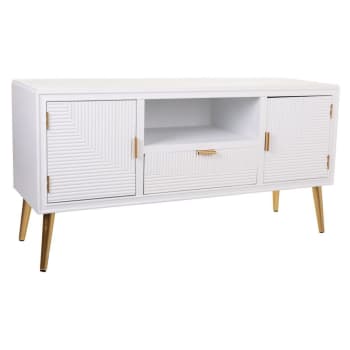 Mueble bajo de madera blanco 121x40,5x61,5h cm