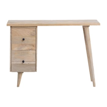 Augustine - Table bureau en bois marron 110 cm