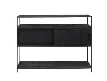 Table console en bois noir 115 cm