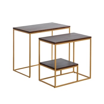 Léon - Table console en bois marron 60 cm