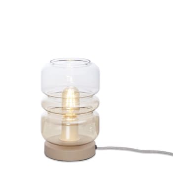 Verona - Lampe de table en verre ambre d√©grad√©, h. 23cm