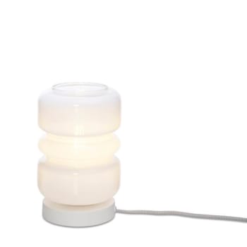 Verona - Lampe de table en verre blanc d√©grad√©, h. 23cm