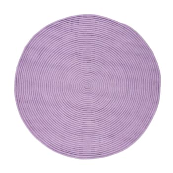 Tam - Tapis en coton réversible effet cordage violet diam.120