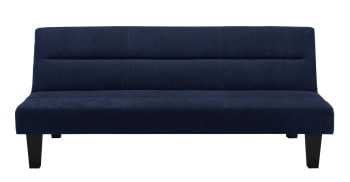 KEBO - Sofá cama 3 plazas en microfibra azul