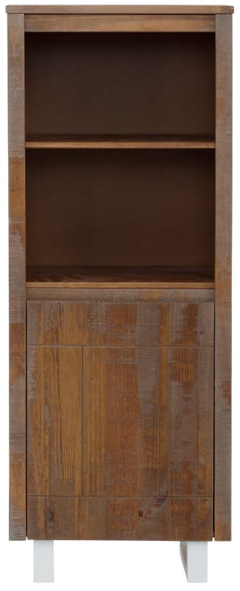 Bücherregal mit 1 Tür in Maisons Einlegeboden und weiß Kiefer METTE du Monde | 1