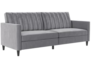 CELINE - Sofá cama 3 plazas en terciopelo gris