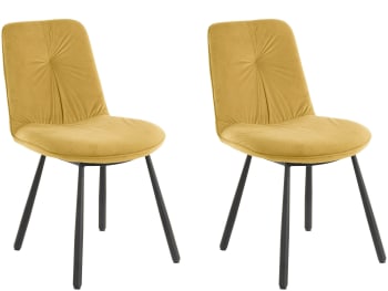 Juego De 2 Sillas De Comedor Hollola Terciopelo Y Acero 86 X 57 X 56 Cm En Diferentes Colores En Casa