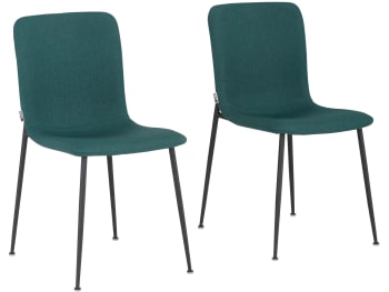 FAYE - Set di 2 sedie da pranzo imbottite in tessuto verde