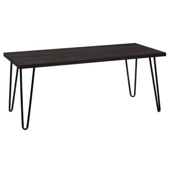 Owen - Table basse rectangulaire en effet bois espresso