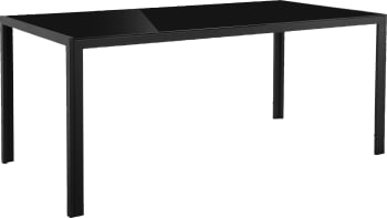 CESAR - Table de salle à manger 180 cm 6 personnes en Noir