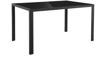 CESAR - Table de salle à manger 140 cm 6 personnes en Noir