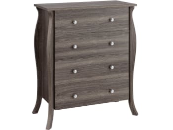 Ludwig - Commode avec 4 tiroirs en effet chêne gris