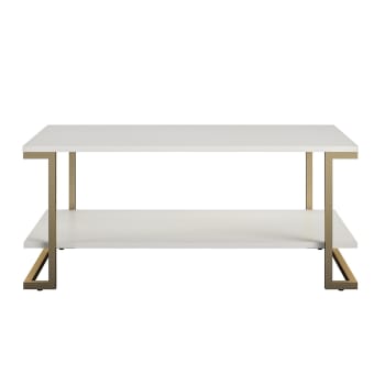 Camila - Table basse avec 1 étagère en MDF blanc