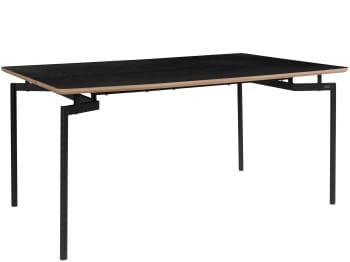 Aldo - Table de salle à manger 160 cm 6 personnes en Noir