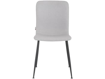FAYE - Lot de 2 chaises de salle à manger rembourrées en tissu gris clair