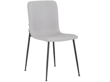 FAYE - Set di 2 sedie da pranzo imbottite in tessuto grigio chiaro