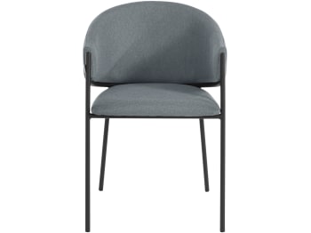 MARTHA - Juego de 2 sillas de comedor tapizadas en tela gris