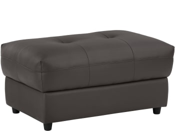 Tanaro - Pouf in pelle e PU marrone