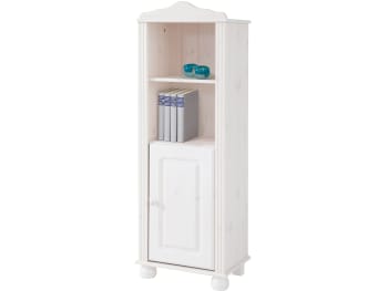 Mette - Bücherregal mit 1 Tür und 1 Einlegeboden in Kiefer weiß