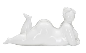 YOGA - Statuetta di donna in resina bianca cm 32x12,5x16