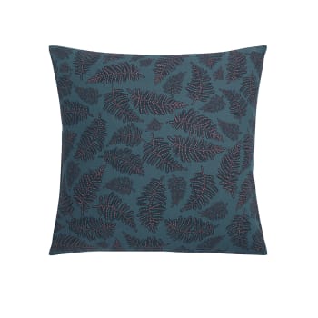 Iris - Taie d'oreiller imprimée en bambou bleu 63x63cm