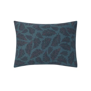 Iris - Taie d'oreiller imprimée en bambou bleu 50x70