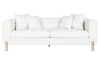 Sofa poliester metal borreguito blanco 205x85x73cm