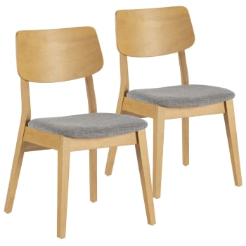 SUSI - Pack de 2 chaises couleur chêne, bois massif