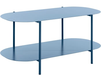 SILIAM - Table basse avec 1 étagère en métal pétrole