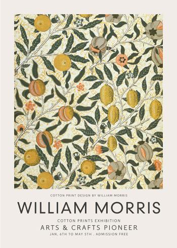 SEVEN WALL ART - Poster William Morris Four fruits pattern II 20x30cm